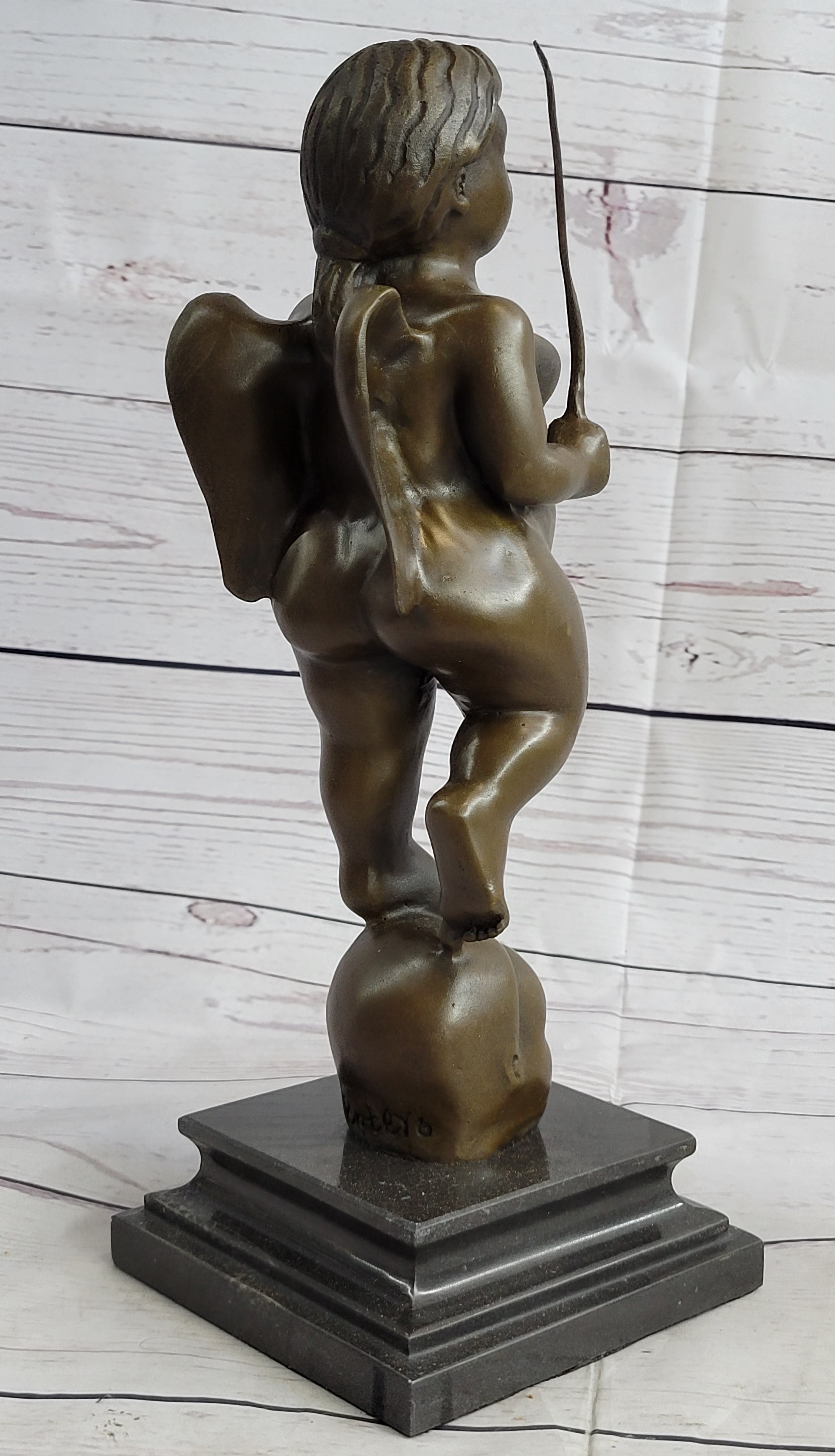 Fernando Botero Winged Nude Angel Woman Standing on Head Bronze Sculpture Statue Marble Base