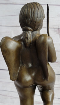 Fernando Botero Winged Nude Angel Woman Standing on Head Bronze Sculpture Statue Marble Base