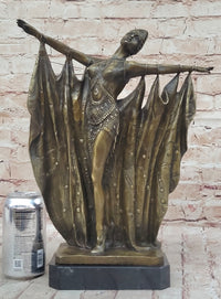 Demetre Chiparus Art Deco Dancer Curtain Call Bronze Sculpture