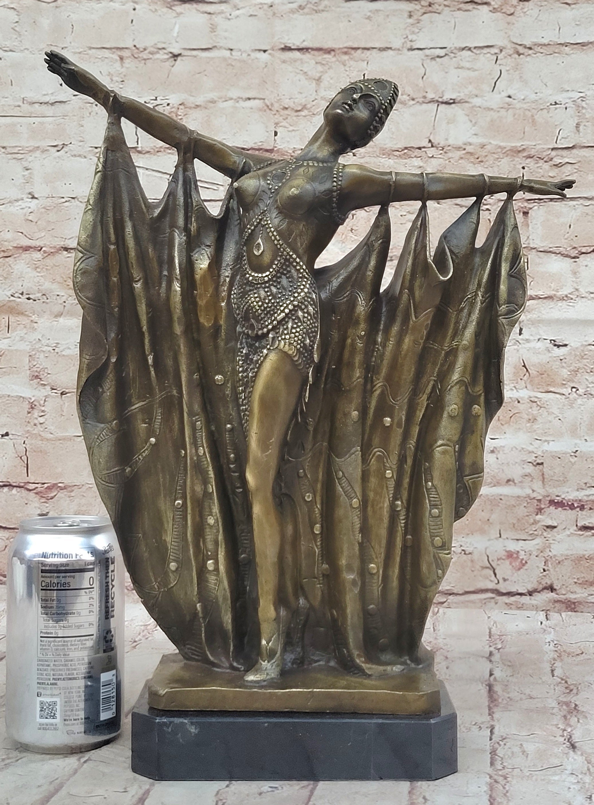 Demetre Chiparus Art Deco Dancer Curtain Call Bronze Sculpture