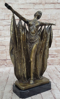 Demetre Chiparus Art Deco Dancer Curtain Call Bronze Sculpture