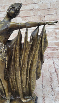 Demetre Chiparus Art Deco Dancer Curtain Call Bronze Sculpture