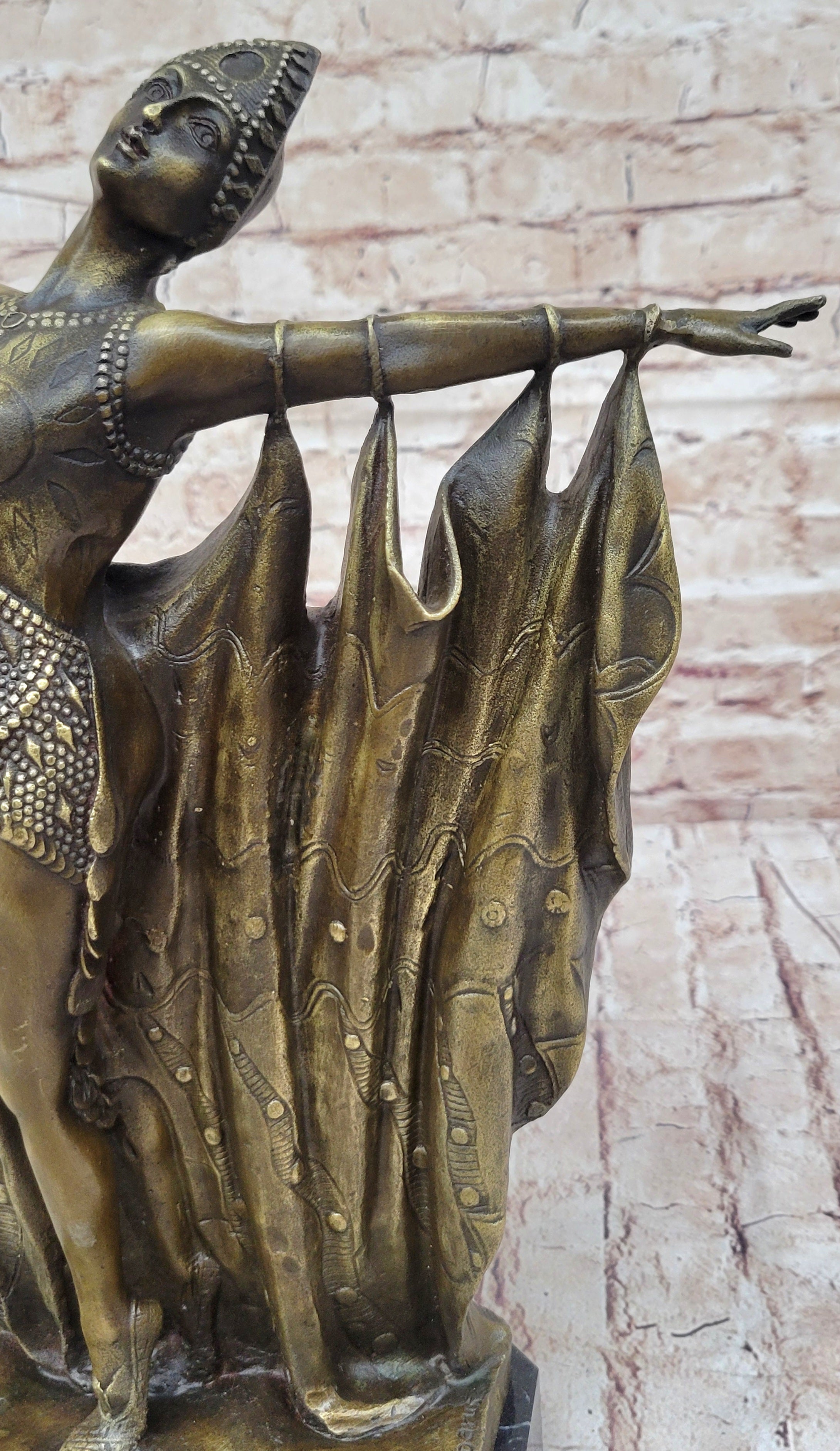 Demetre Chiparus Art Deco Dancer Curtain Call Bronze Sculpture
