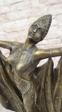 Demetre Chiparus Art Deco Dancer Curtain Call Bronze Sculpture