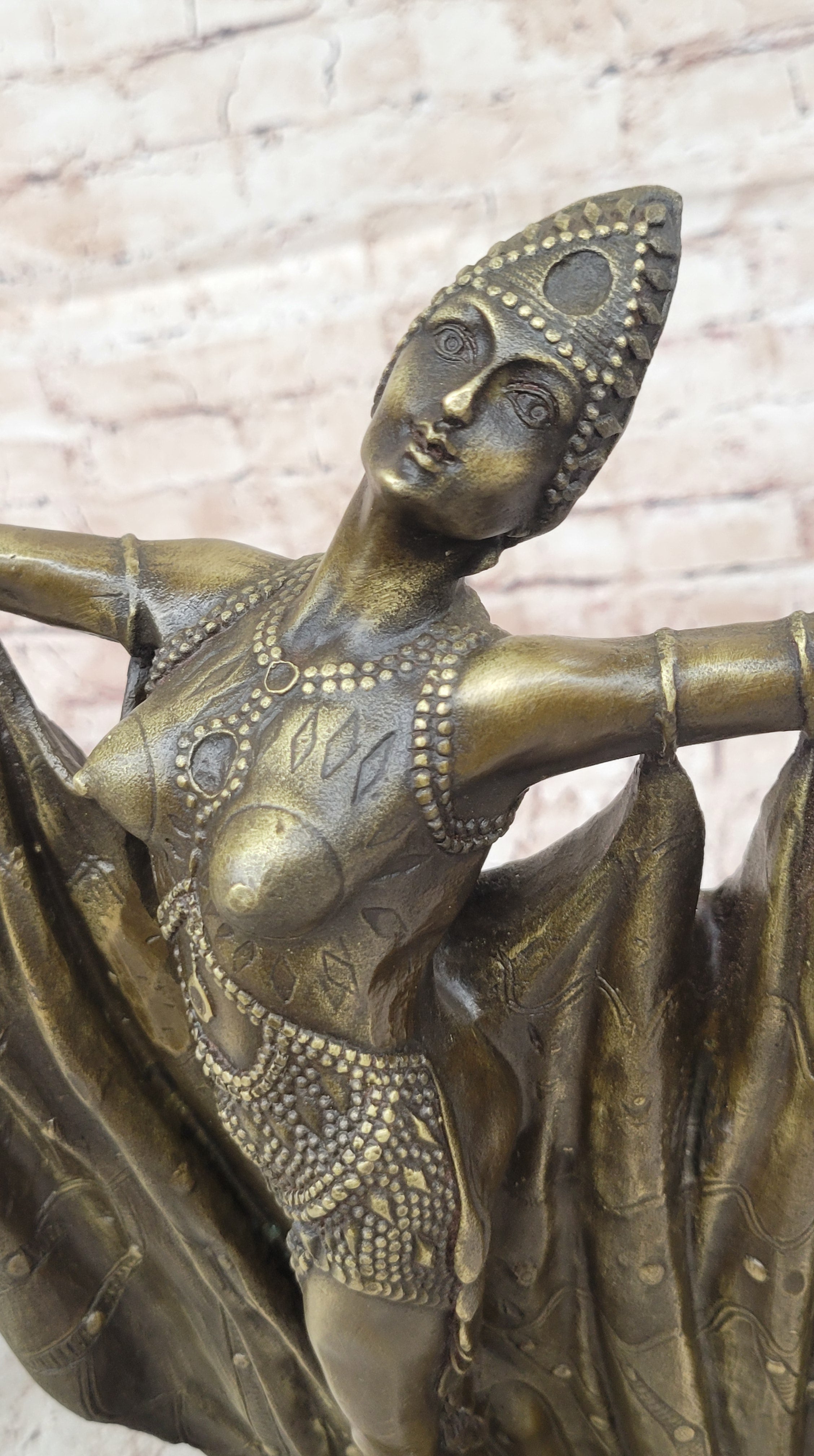 Demetre Chiparus Art Deco Dancer Curtain Call Bronze Sculpture