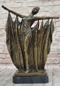 Demetre Chiparus Art Deco Dancer Curtain Call Bronze Sculpture