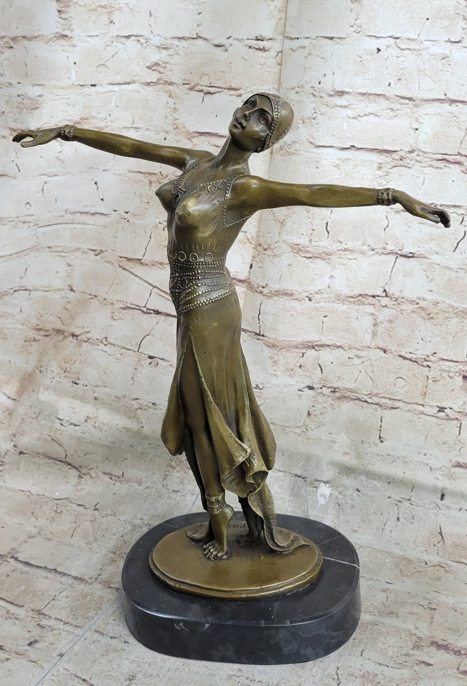 D.H. Chiparus Bronze Dancer Standing On Her Toes