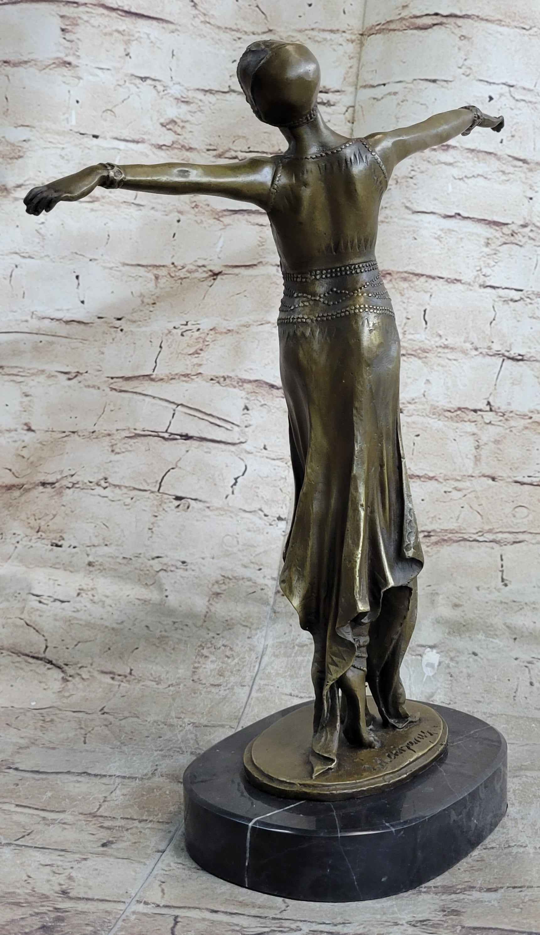 D.H. Chiparus Bronze Dancer Standing On Her Toes