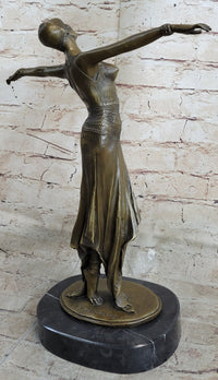 D.H. Chiparus Bronze Dancer Standing On Her Toes