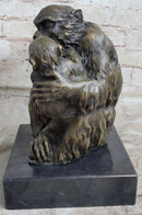 Austrian Bronze Sculpture of Mama Monkey & Baby Signed Milo
