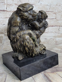 Austrian Bronze Sculpture of Mama Monkey & Baby Signed Milo