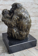Austrian Bronze Sculpture of Mama Monkey & Baby Signed Milo