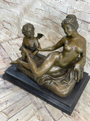 Cupid Comforting Aphrodite Bronze After Louis Gossin