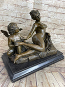 Cupid Comforting Aphrodite Bronze After Louis Gossin