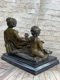 Cupid Comforting Aphrodite Bronze After Louis Gossin