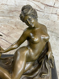 Cupid Comforting Aphrodite Bronze After Louis Gossin