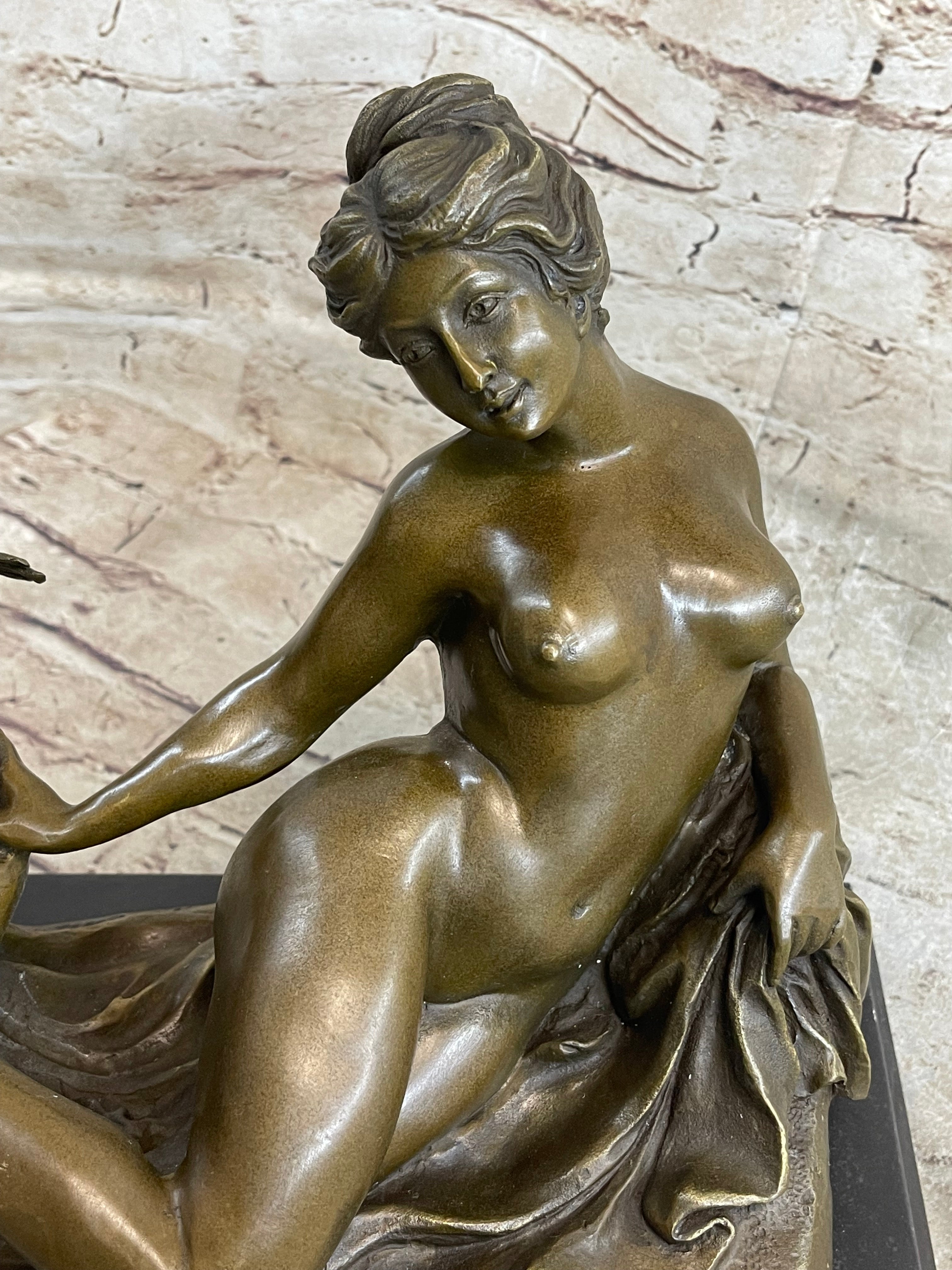 Cupid Comforting Aphrodite Bronze After Louis Gossin