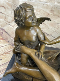 Cupid Comforting Aphrodite Bronze After Louis Gossin