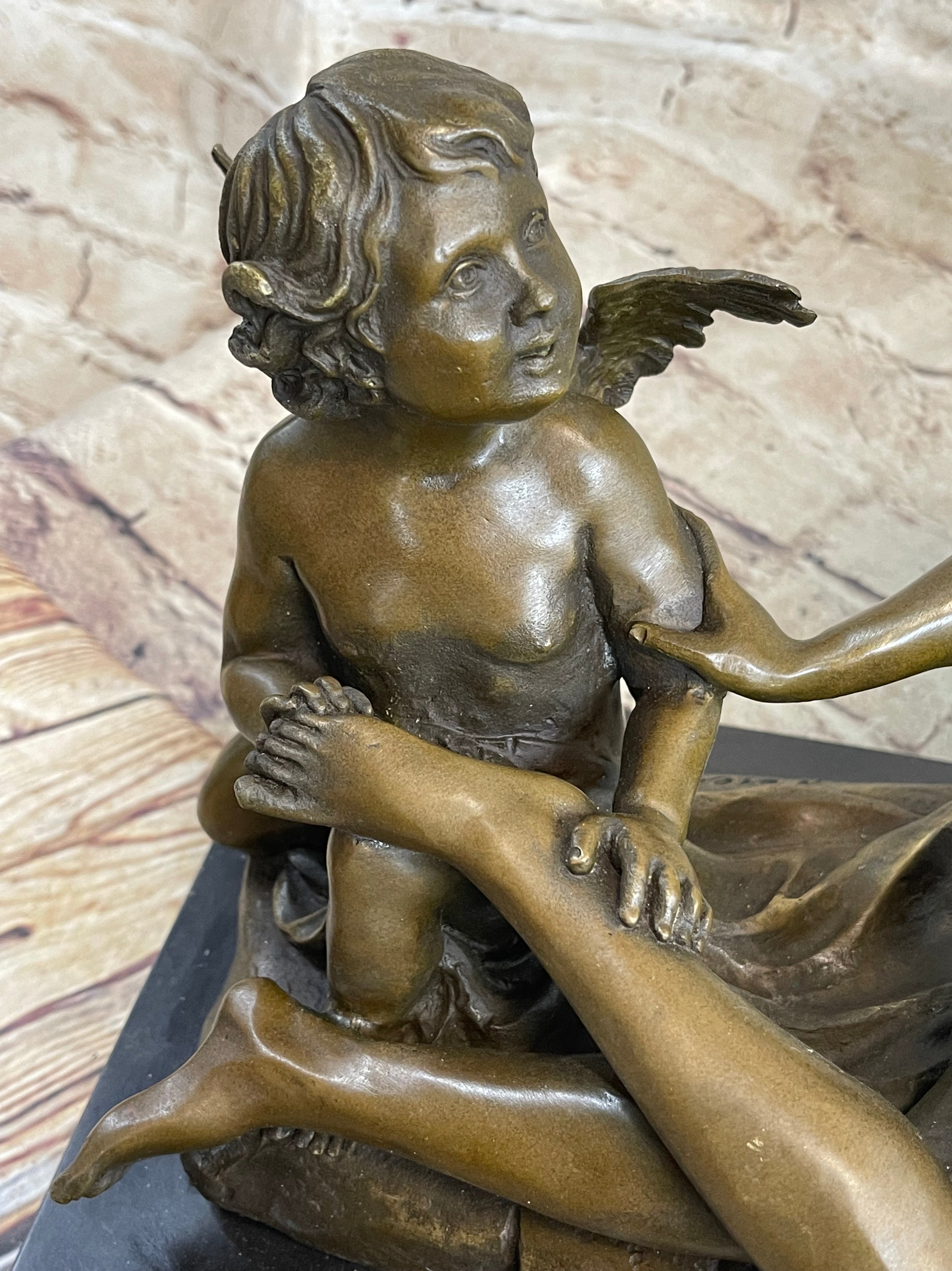 Cupid Comforting Aphrodite Bronze After Louis Gossin