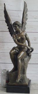 Roman Winged Goddess Warrior of Victory Signed Solid Bronze