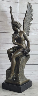 Roman Winged Goddess Warrior of Victory Signed Solid Bronze