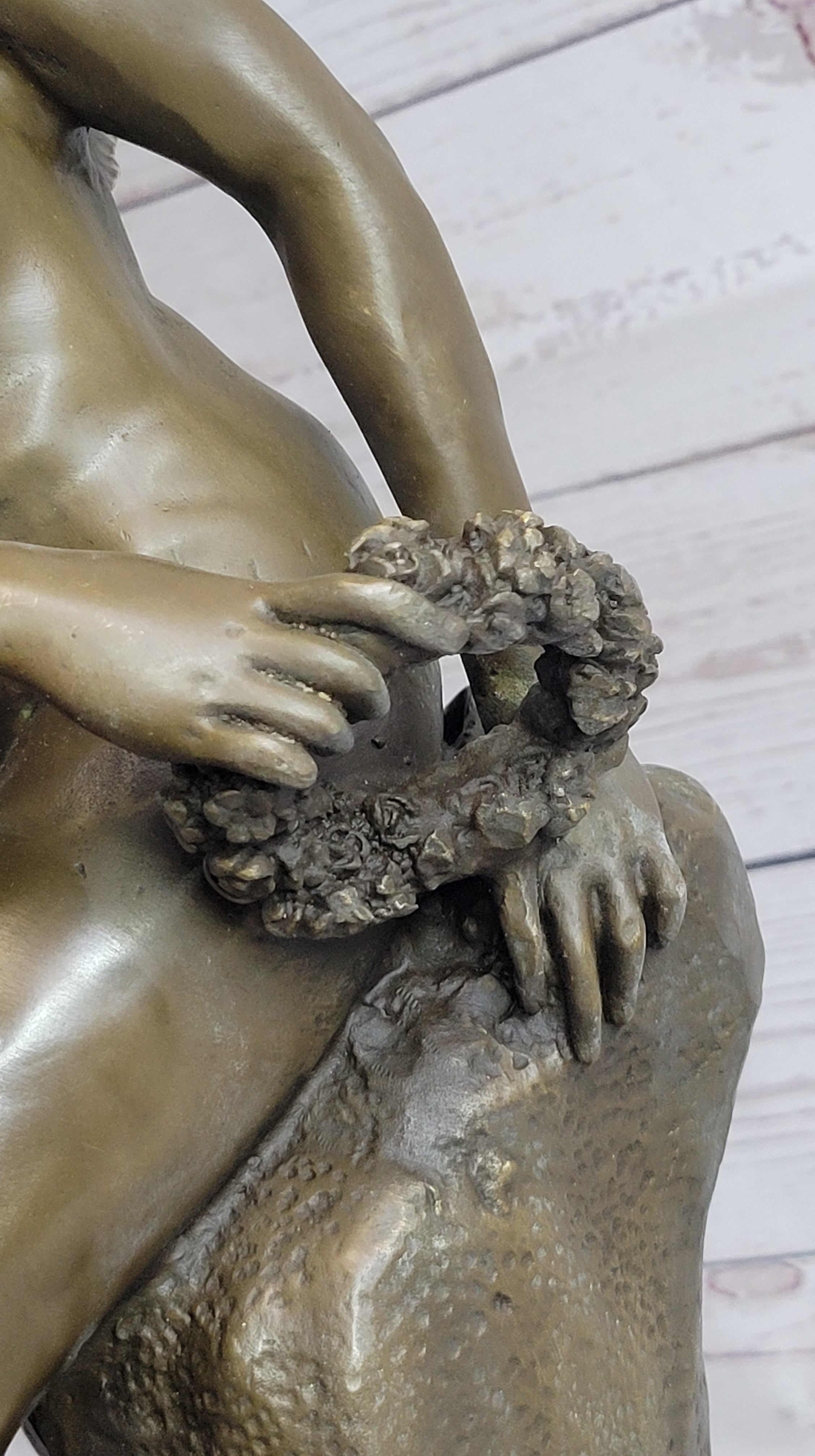 Roman Winged Goddess Warrior of Victory Signed Solid Bronze