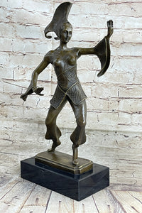Signed Bronze Art Deco Sculpture by Dimitri Chiparus 38 CM