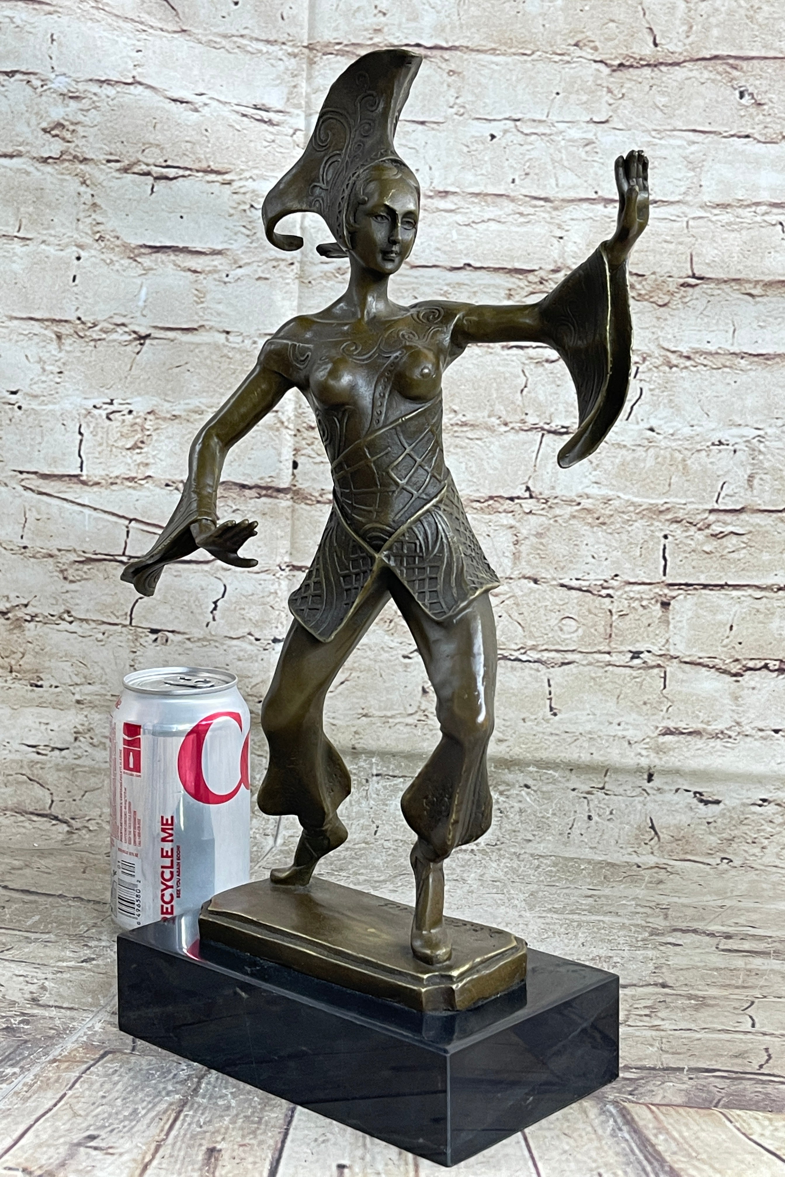 Signed Bronze Art Deco Sculpture by Dimitri Chiparus 38 CM