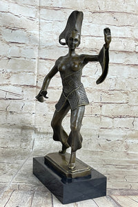 Signed Bronze Art Deco Sculpture by Dimitri Chiparus 38 CM