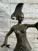 Signed Bronze Art Deco Sculpture by Dimitri Chiparus 38 CM