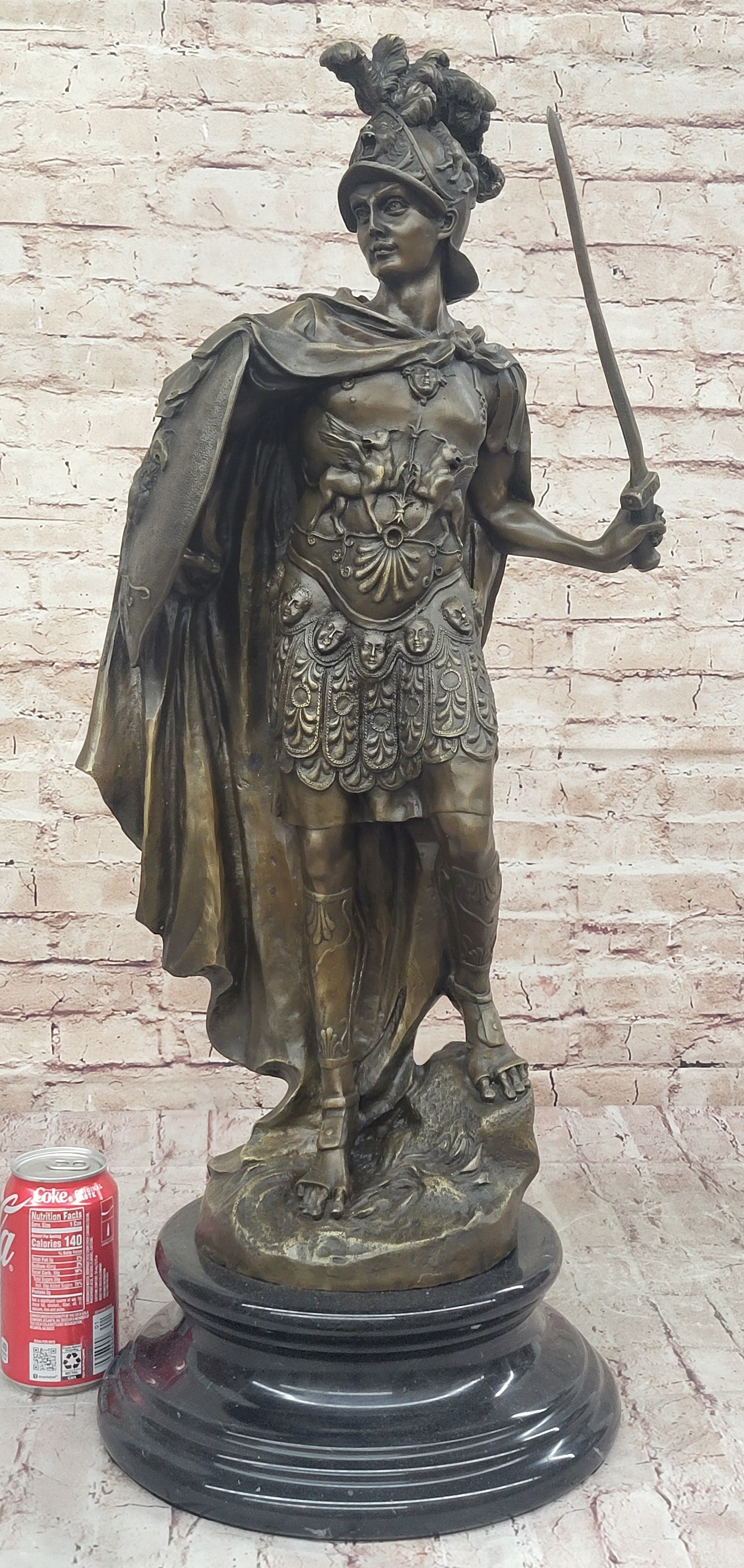 Mars God of War Bronze Metal Warrior 29" x 13" Sculpture