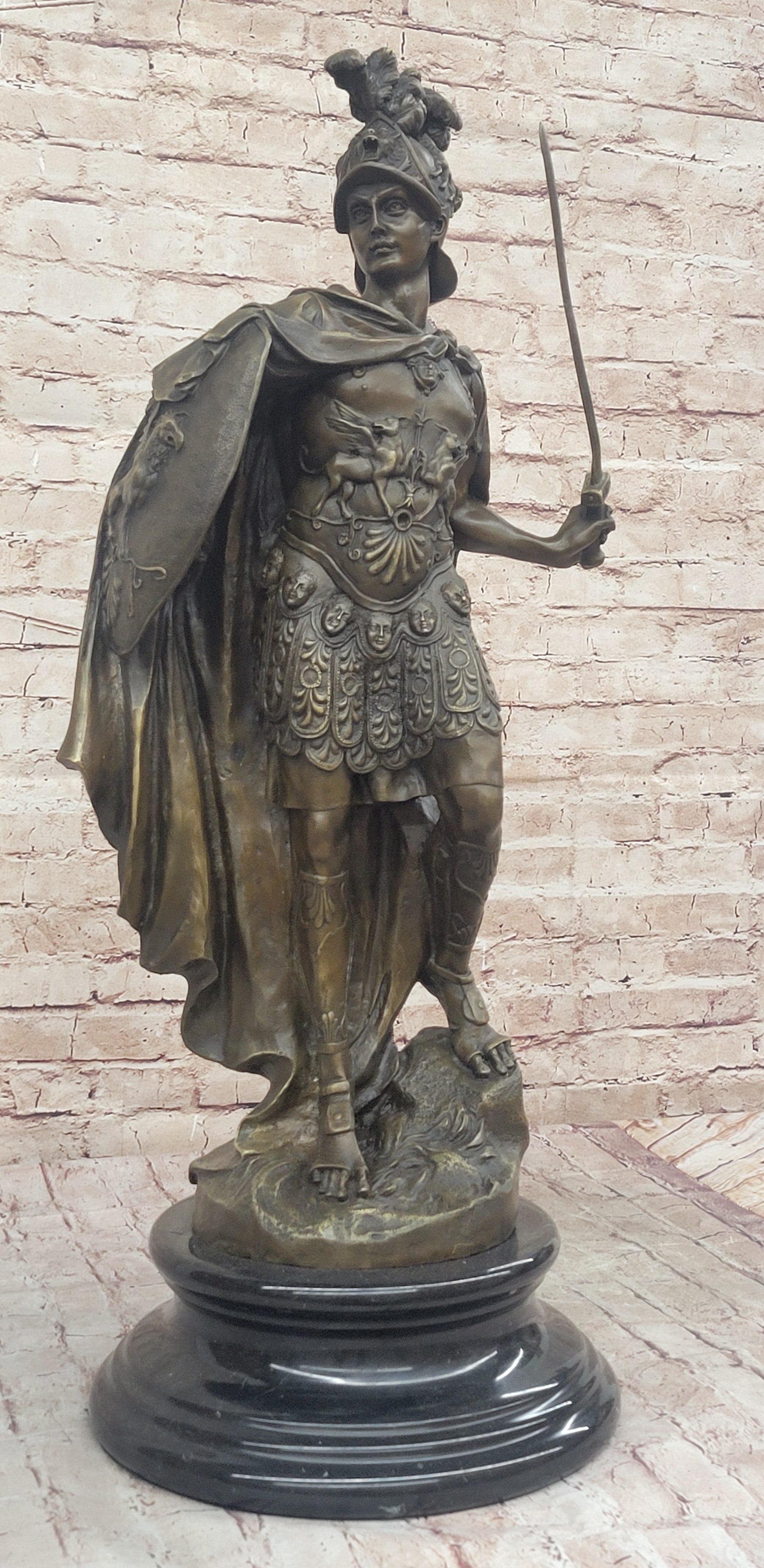 Mars God of War Bronze Metal Warrior 29" x 13" Sculpture