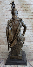 King Arthur Seated Ancient Warrior w/ Sword & Griffon Helmet Bronze