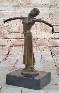 Chiparus Art Deco Bronze Dancer with Outstretched Arms