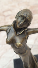Chiparus Art Deco Bronze Dancer with Outstretched Arms