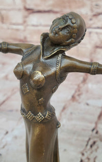 Chiparus Art Deco Bronze Dancer with Outstretched Arms