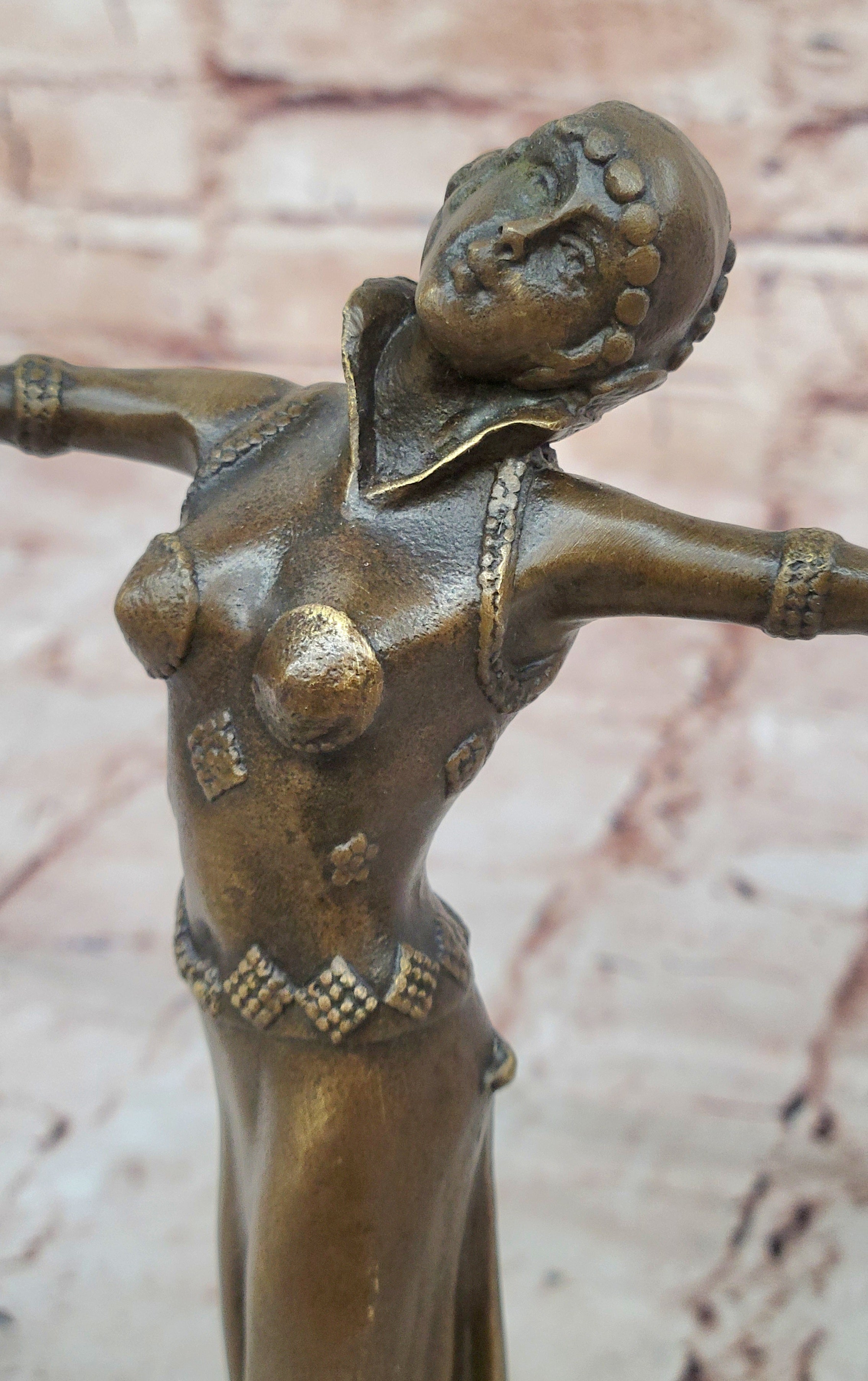 Chiparus Art Deco Bronze Dancer with Outstretched Arms