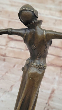 Chiparus Art Deco Bronze Dancer with Outstretched Arms