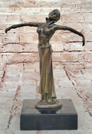 Chiparus Art Deco Bronze Dancer with Outstretched Arms