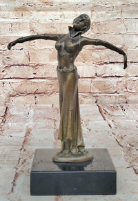 Chiparus Art Deco Bronze Dancer with Outstretched Arms