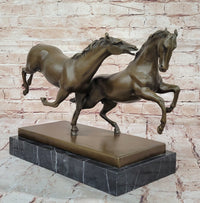 Bronze Horse Duo – Rearing Stallions Sculpture