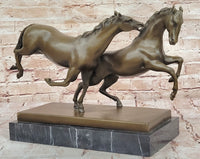 Bronze Horse Duo – Rearing Stallions Sculpture