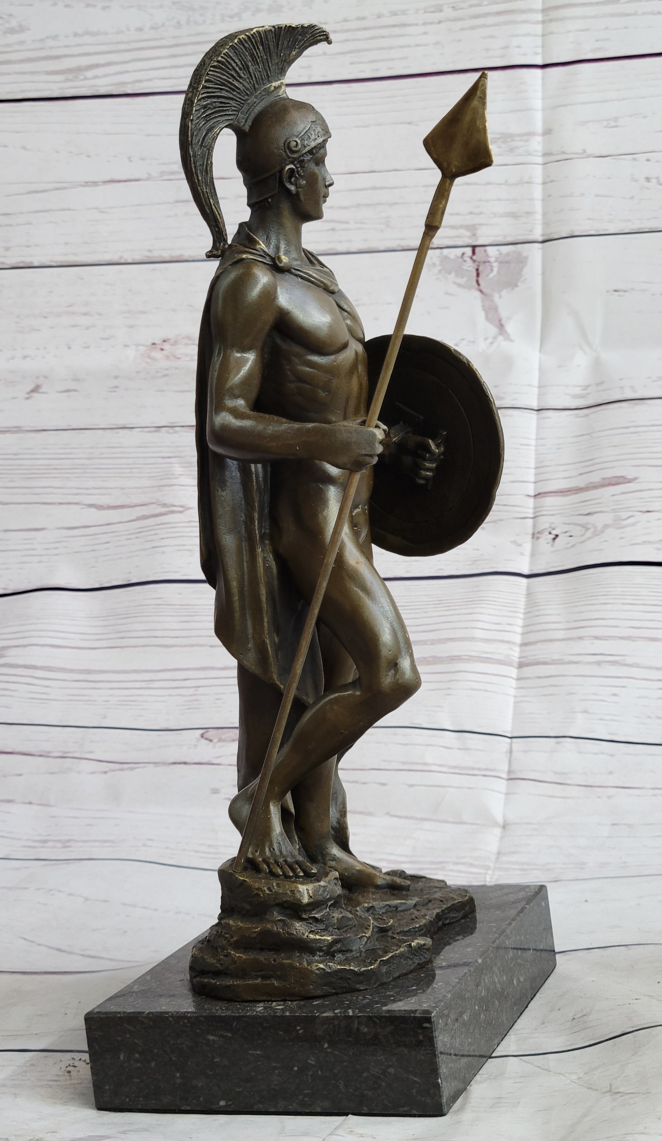 King Leonidas 300 Greek Spartan Warrior Bronze Sculpture 12" x 6"