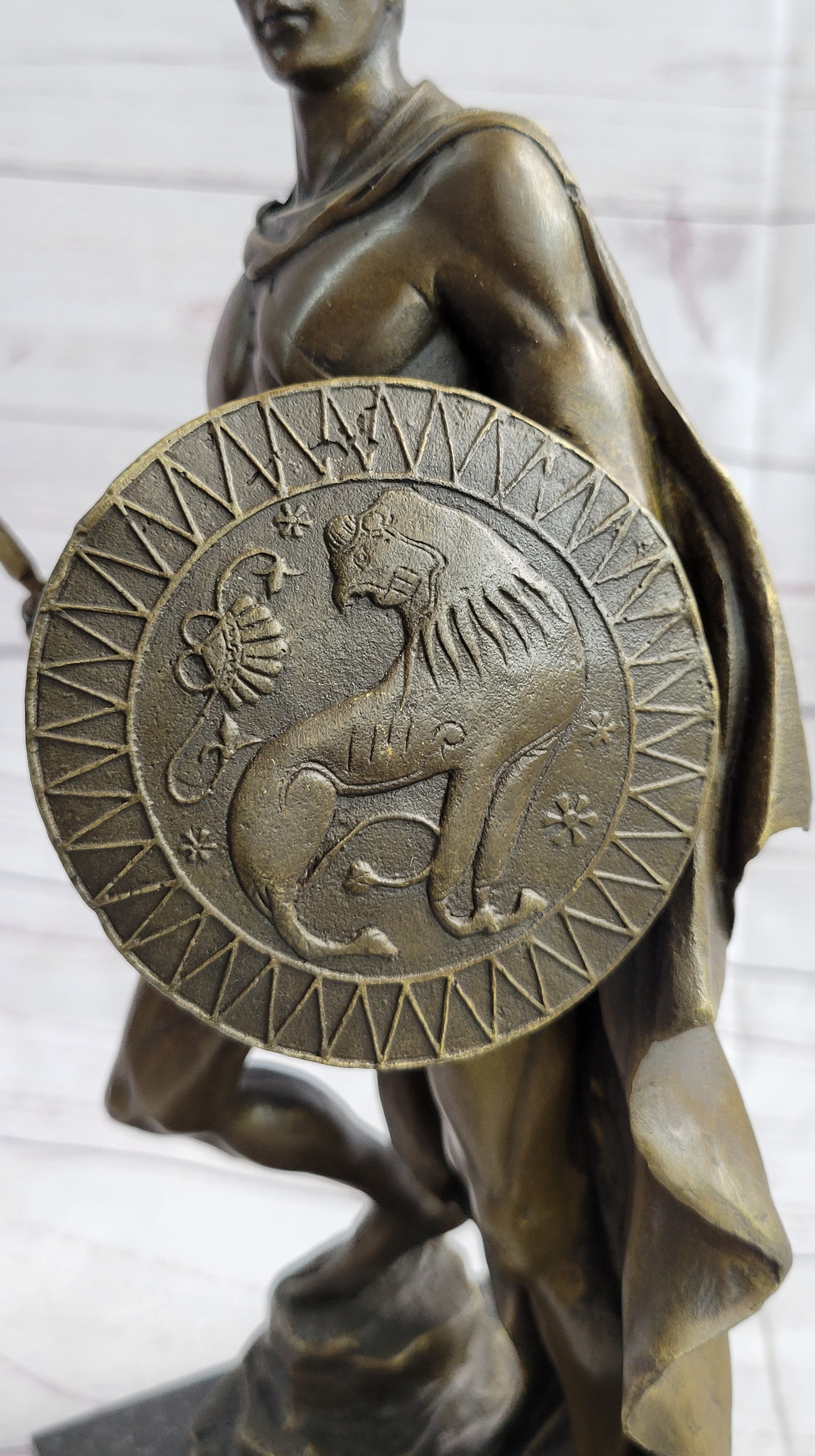 King Leonidas 300 Greek Spartan Warrior Bronze Sculpture 12" x 6"