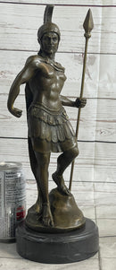 VINTAGE SIGNED KNIGHT WARRIOR BRONZE STATUE DALOU DECO SCULPTURE FIGURINE ART
