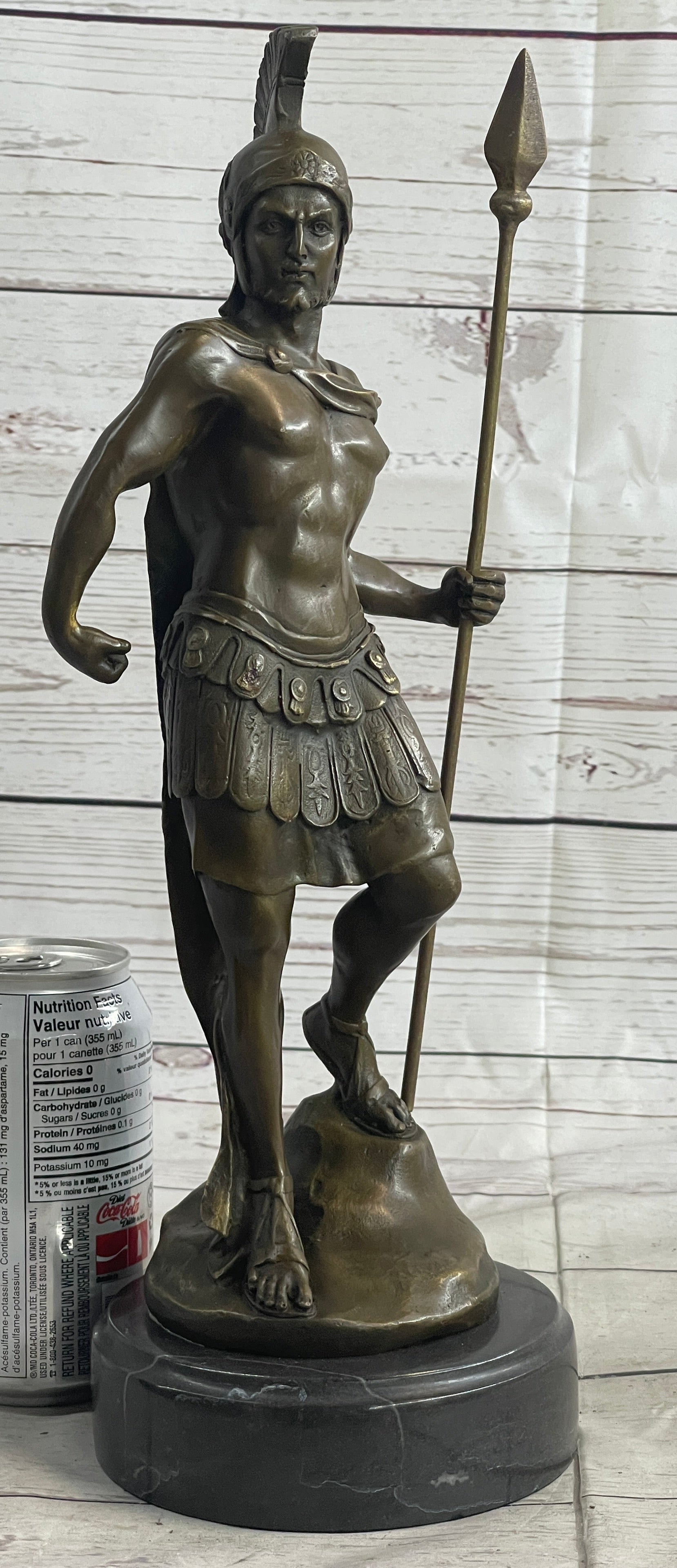 VINTAGE SIGNED KNIGHT WARRIOR BRONZE STATUE DALOU DECO SCULPTURE FIGURINE ART