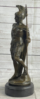 VINTAGE SIGNED KNIGHT WARRIOR BRONZE STATUE DALOU DECO SCULPTURE FIGURINE ART