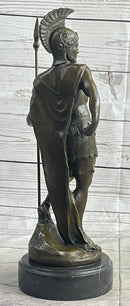 VINTAGE SIGNED KNIGHT WARRIOR BRONZE STATUE DALOU DECO SCULPTURE FIGURINE ART