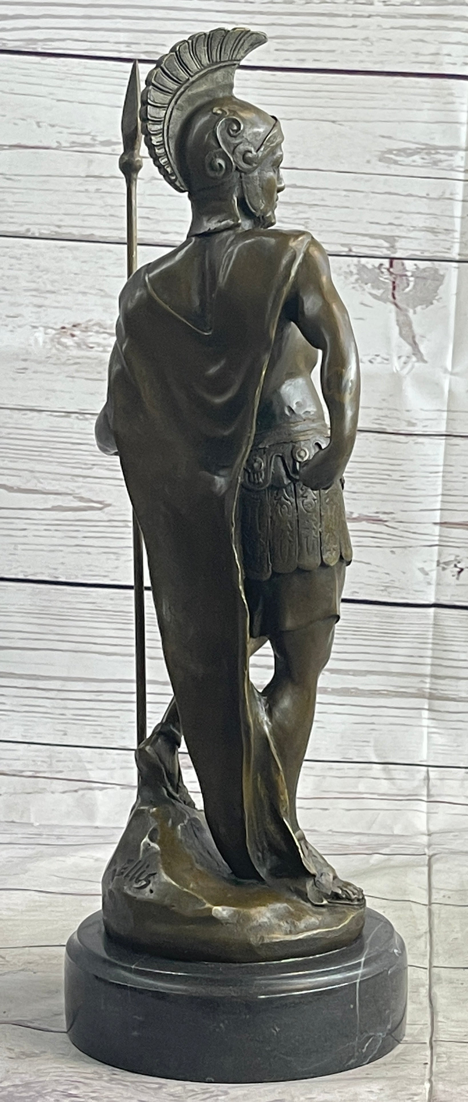VINTAGE SIGNED KNIGHT WARRIOR BRONZE STATUE DALOU DECO SCULPTURE FIGURINE ART