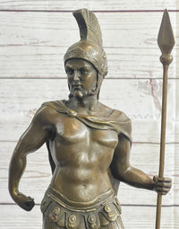 VINTAGE SIGNED KNIGHT WARRIOR BRONZE STATUE DALOU DECO SCULPTURE FIGURINE ART